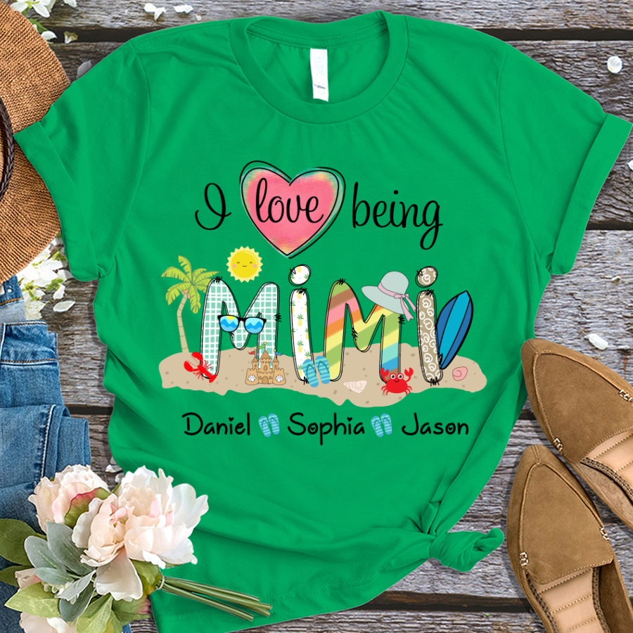 Personalized I love being grandma summer TD T-Shirt