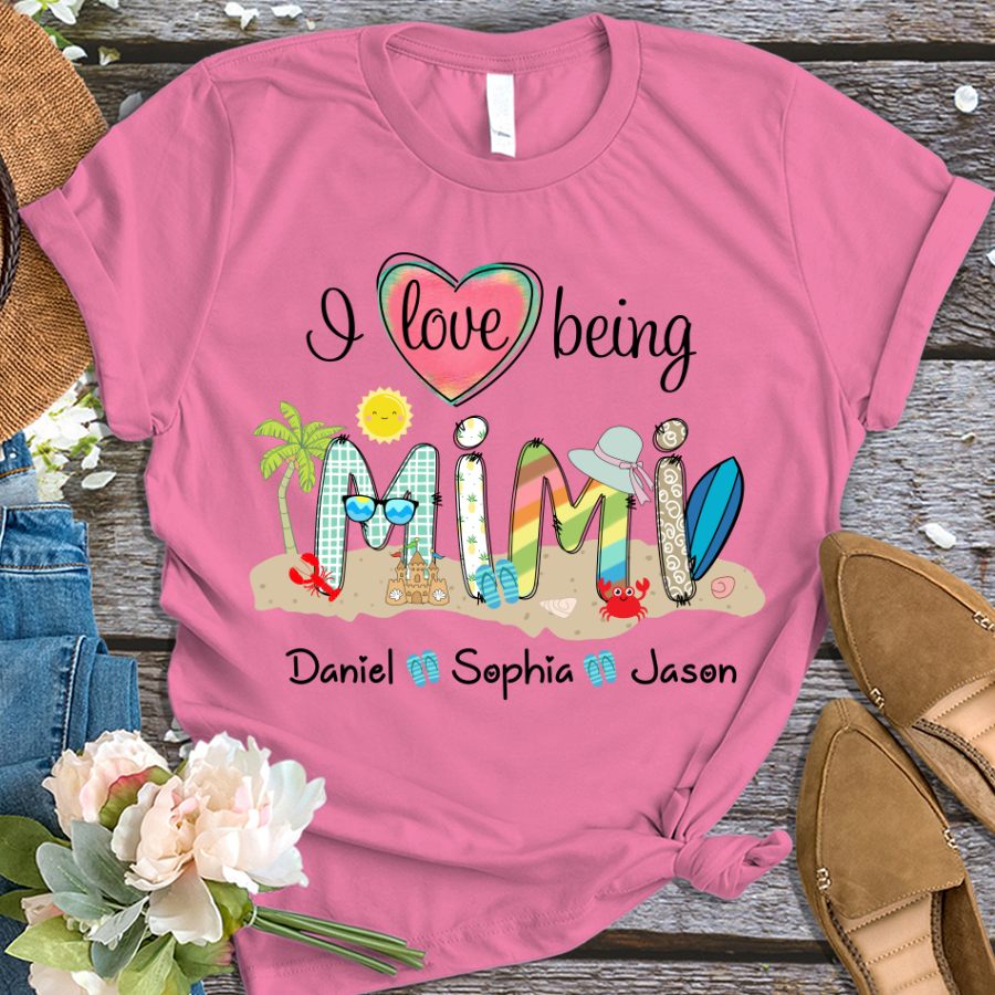 Personalized I love being grandma summer TD T-Shirt