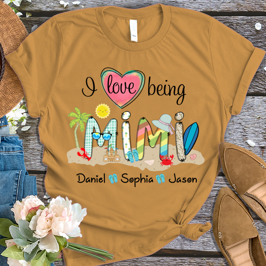 Personalized I love being grandma summer TD T-Shirt