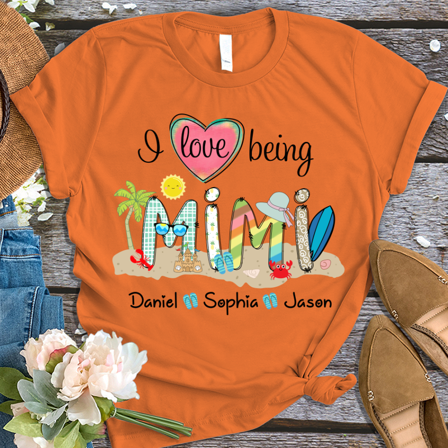 Personalized I love being grandma summer TD T-Shirt