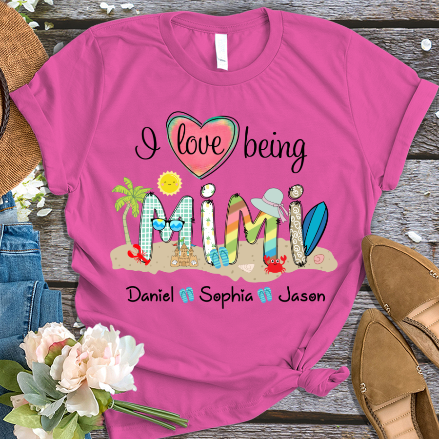 Personalized I love being grandma summer TD T-Shirt
