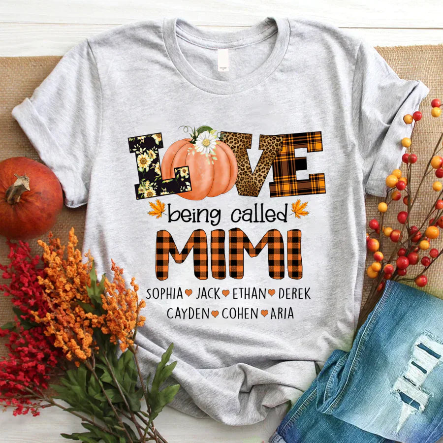 Personalized Love Being Called Mimi Pumpkins T-Shirt