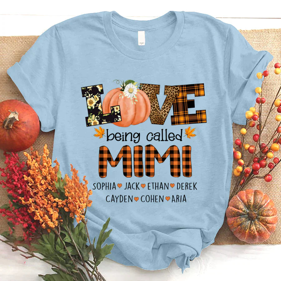 Personalized Love Being Called Mimi Pumpkins T-Shirt