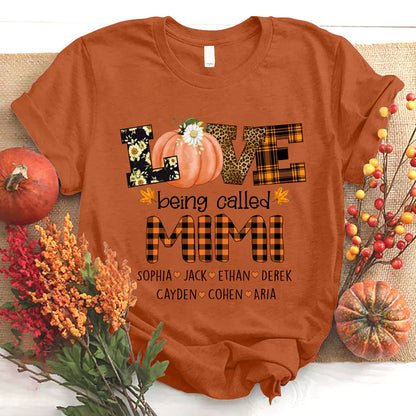 Personalized Love Being Called Mimi Pumpkins T-Shirt