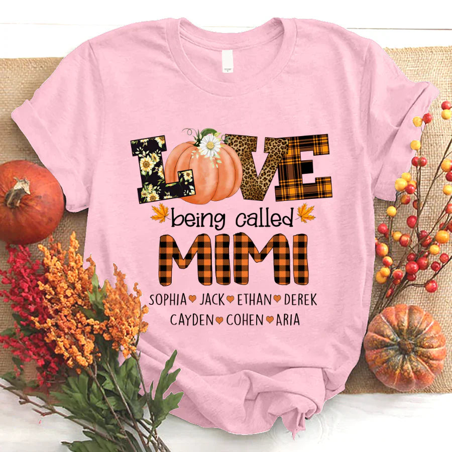 Personalized Love Being Called Mimi Pumpkins T-Shirt