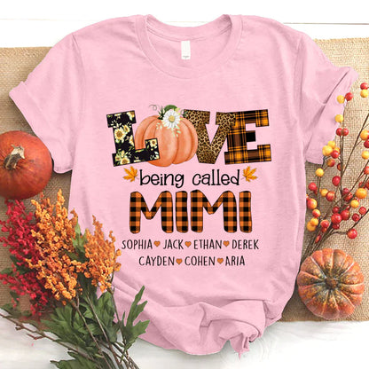 Personalized Love Being Called Mimi Pumpkins T-Shirt