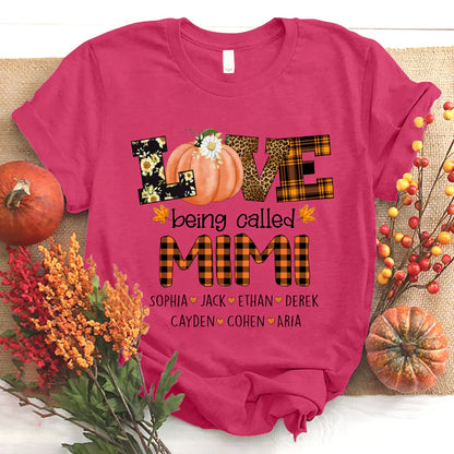 Personalized Love Being Called Mimi Pumpkins T-Shirt