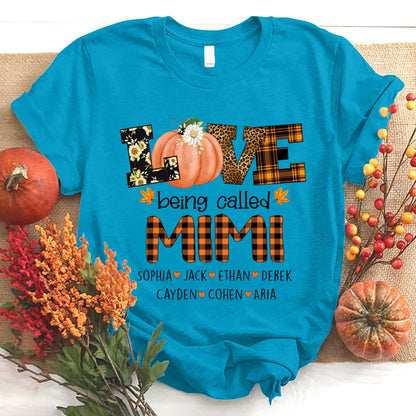 Personalized Love Being Called Mimi Pumpkins T-Shirt