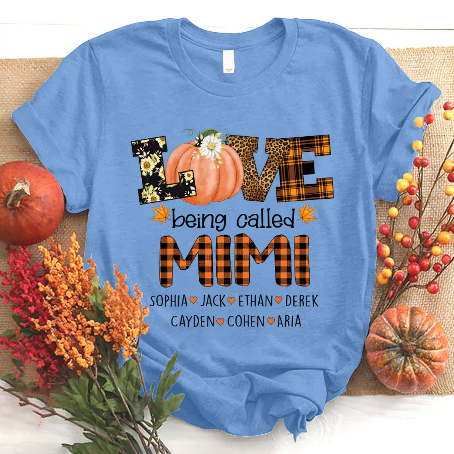 Personalized Love Being Called Mimi Pumpkins T-Shirt