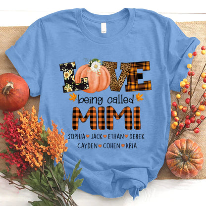 Personalized Love Being Called Mimi Pumpkins T-Shirt