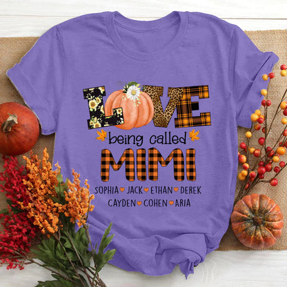 Personalized Love Being Called Mimi Pumpkins T-Shirt