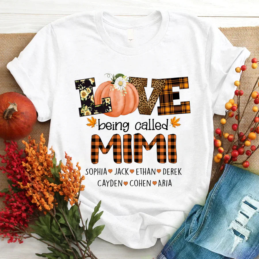 Personalized Love Being Called Mimi Pumpkins T-Shirt