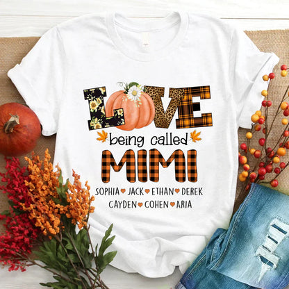 Personalized Love Being Called Mimi Pumpkins T-Shirt