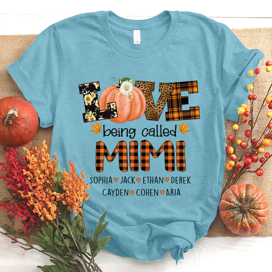 Personalized Love Being Called Mimi Pumpkins T-Shirt