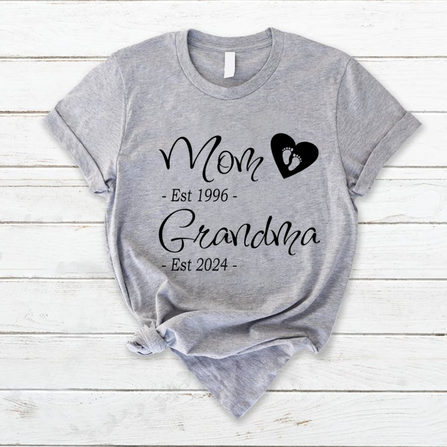 Personalized Mom Grandma Est Shirt, Est Custom Grandma T-Shirt