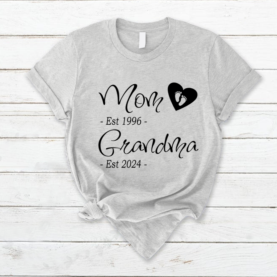 Personalized Mom Grandma Est Shirt, Est Custom Grandma T-Shirt