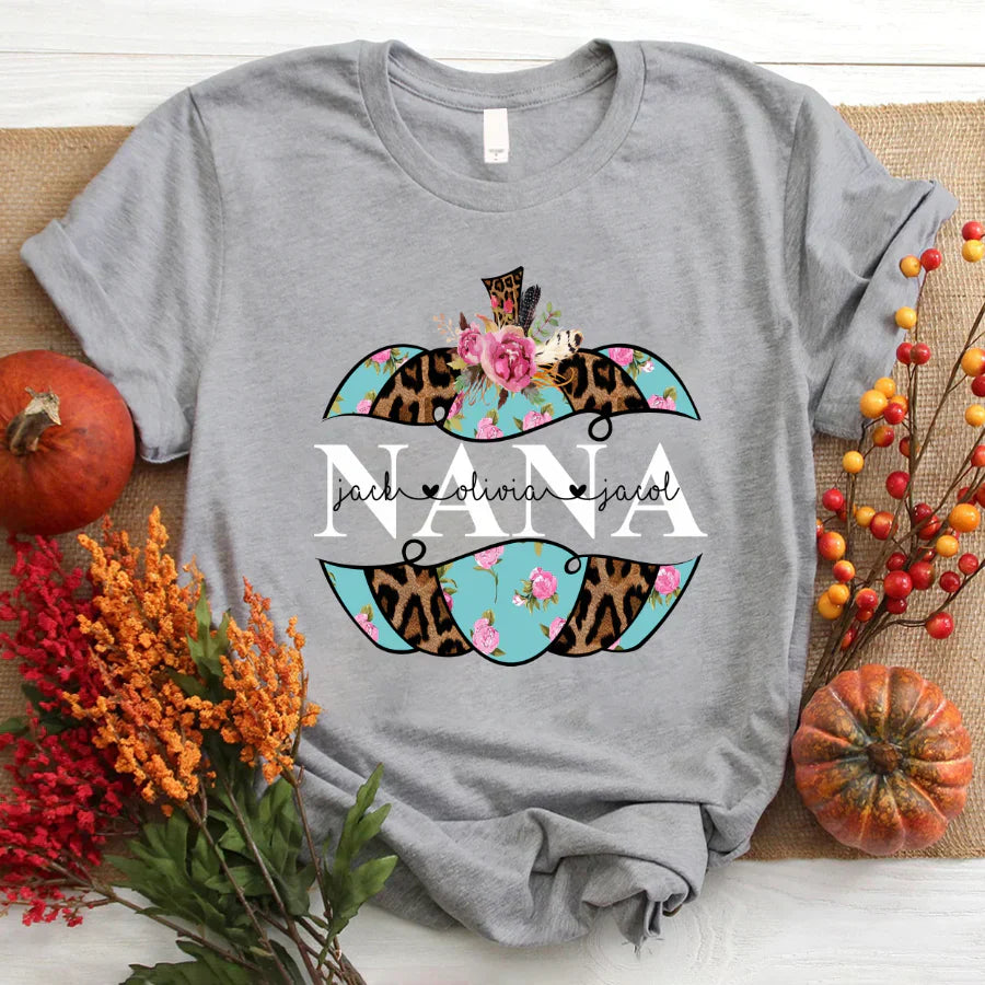 Personalized Nana Pumpkin Flower 2022 T-Shirt