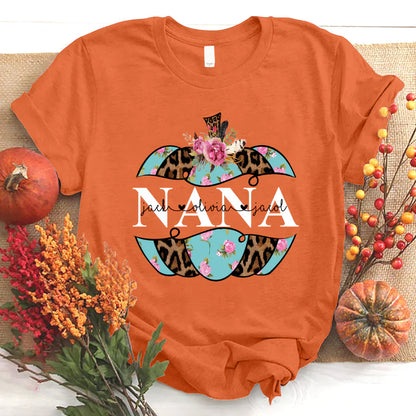 Personalized Nana Pumpkin Flower 2022 T-Shirt