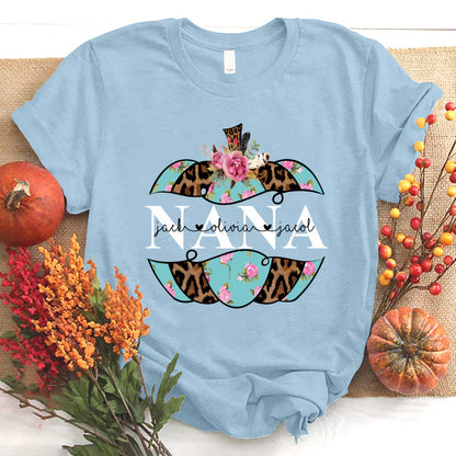 Personalized Nana Pumpkin Flower 2022 T-Shirt