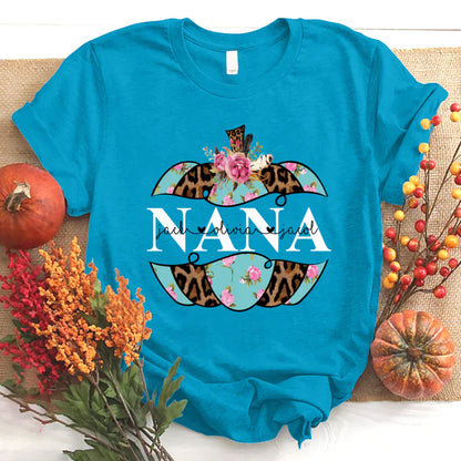 Personalized Nana Pumpkin Flower 2022 T-Shirt