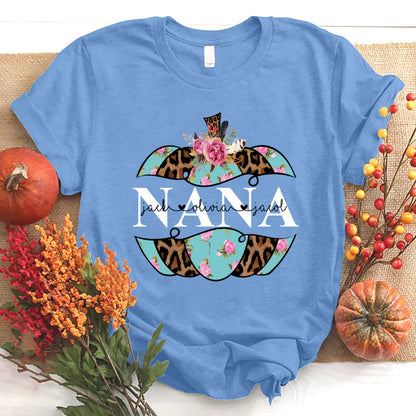Personalized Nana Pumpkin Flower 2022 T-Shirt