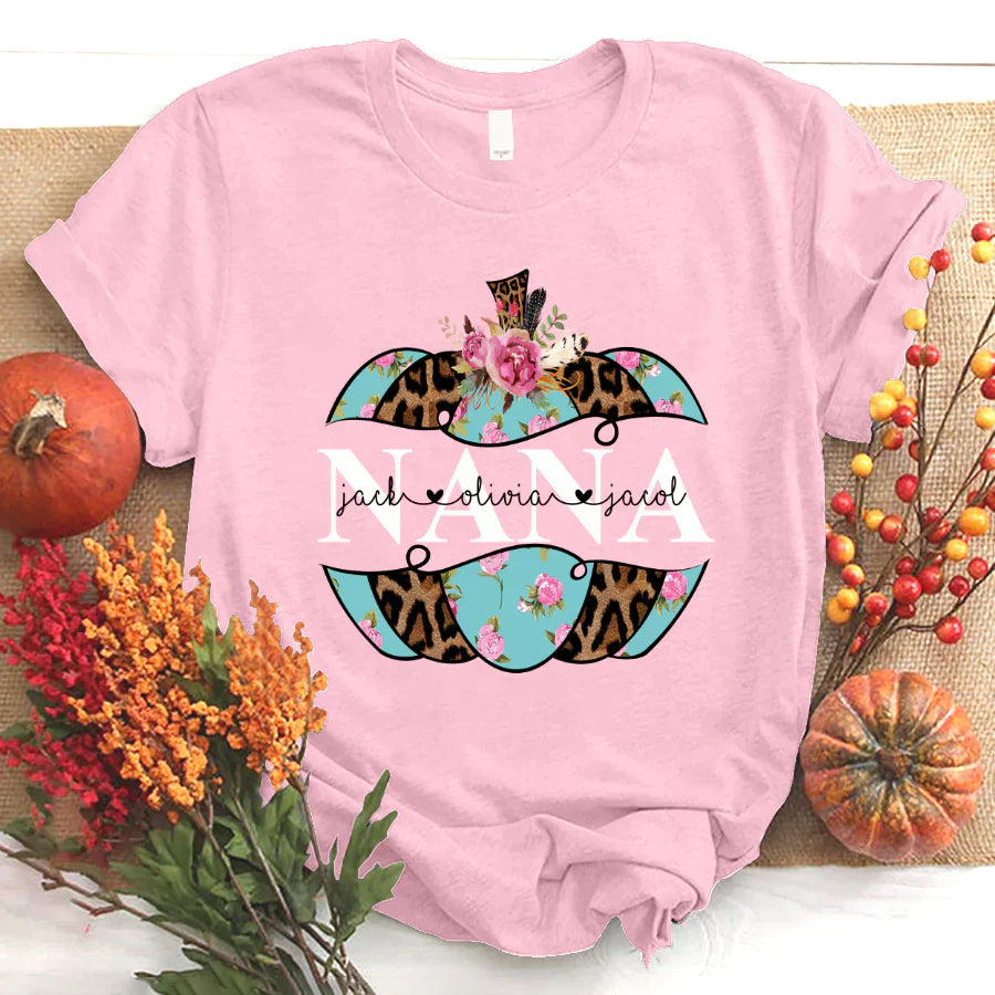 Personalized Nana Pumpkin Flower 2022 T-Shirt