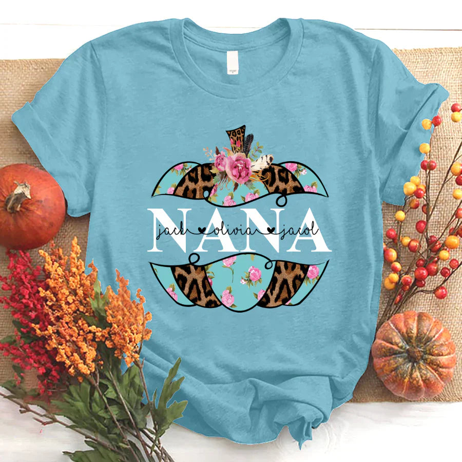 Personalized Nana Pumpkin Flower 2022 T-Shirt