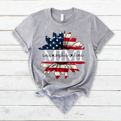 Personalized grandma flower usa mother day T-Shirt