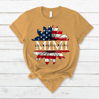 Personalized grandma flower usa mother day T-Shirt