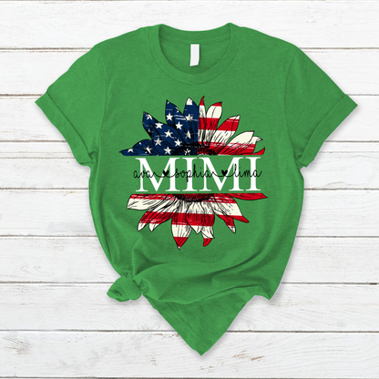 Personalized grandma flower usa mother day T-Shirt