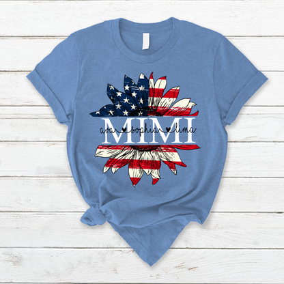 Personalized grandma flower usa mother day T-Shirt