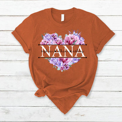 Pink Purple Flower Mimi And Grandkids CTH01 T-Shirt