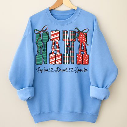 Preppy Christmas Nana, Nana and Grankids Personlized Shirt