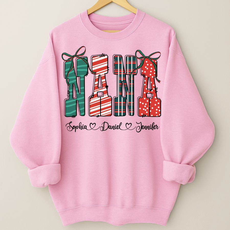 Preppy Christmas Nana, Nana and Grankids Personlized Shirt