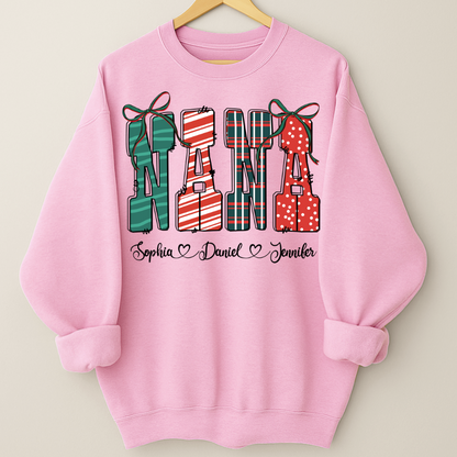 Preppy Christmas Nana, Nana and Grankids Personlized Shirt
