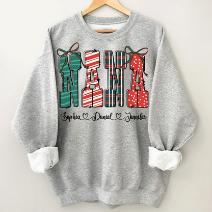 Preppy Christmas Nana, Nana and Grankids Personlized Shirt