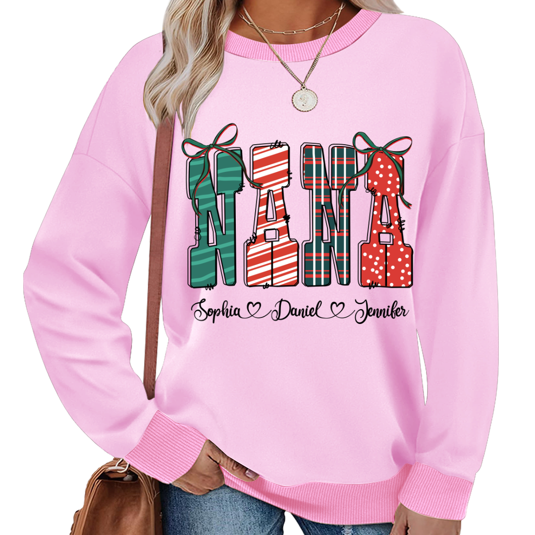 Preppy Christmas Nana, Nana and Grankids Personlized Shirt