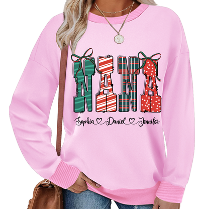 Preppy Christmas Nana, Nana and Grankids Personlized Shirt