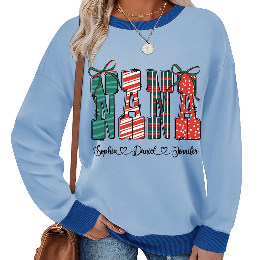 Preppy Christmas Nana, Nana and Grankids Personlized Shirt