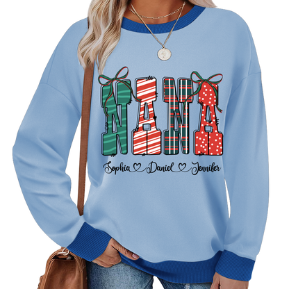 Preppy Christmas Nana, Nana and Grankids Personlized Shirt