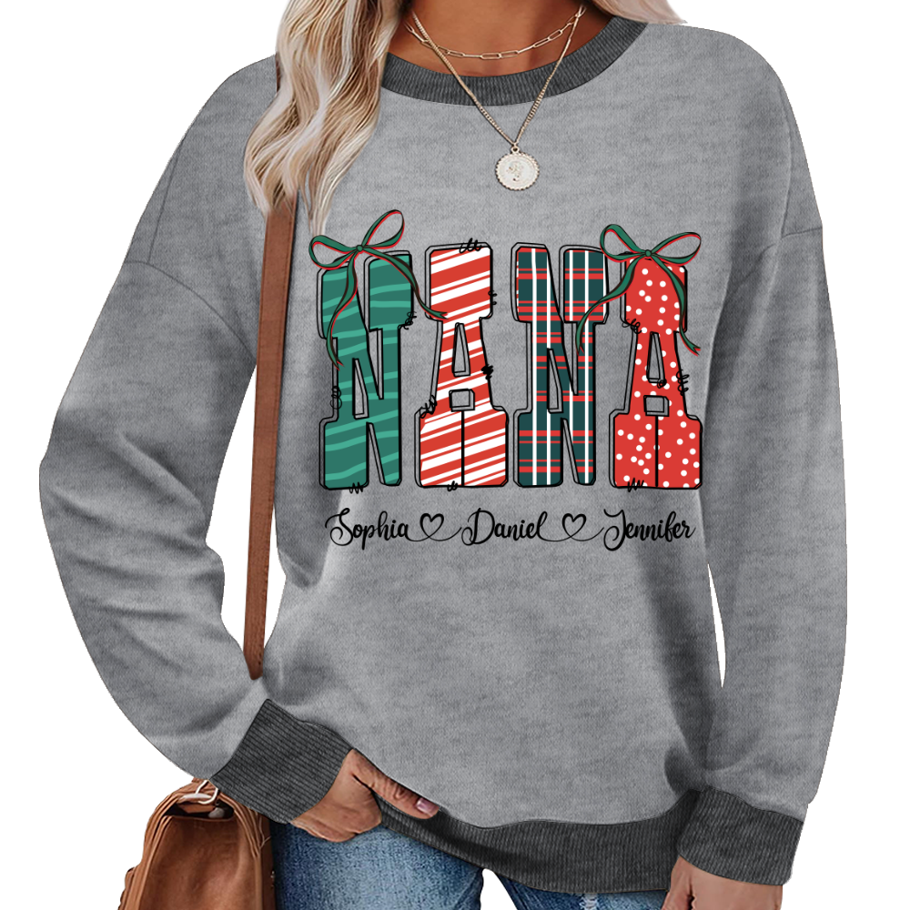 Preppy Christmas Nana, Nana and Grankids Personlized Shirt