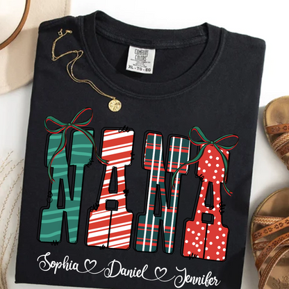 Preppy Christmas Nana, Nana and Grankids Personlized Shirt