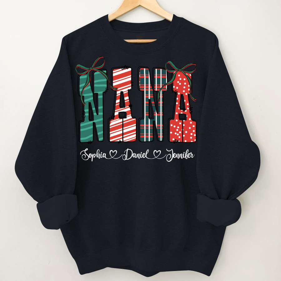 Preppy Christmas Nana, Nana and Grankids Personlized Shirt