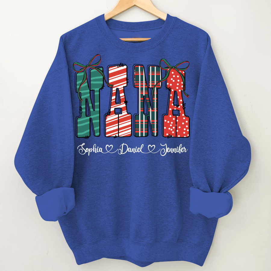 Preppy Christmas Nana, Nana and Grankids Personlized Shirt