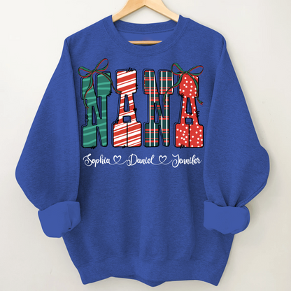 Preppy Christmas Nana, Nana and Grankids Personlized Shirt