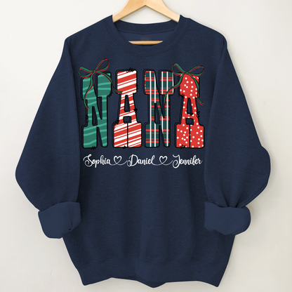 Preppy Christmas Nana, Nana and Grankids Personlized Shirt