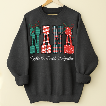 Preppy Christmas Nana, Nana and Grankids Personlized Shirt
