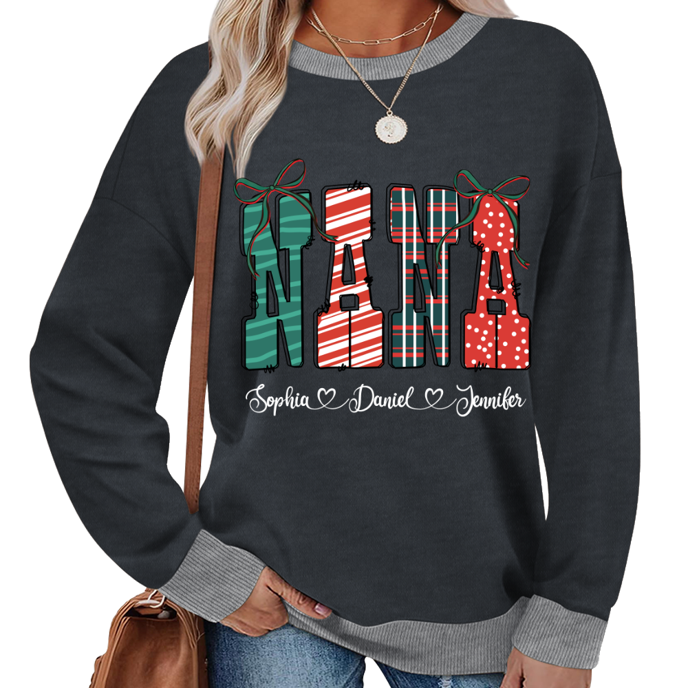Preppy Christmas Nana, Nana and Grankids Personlized Shirt