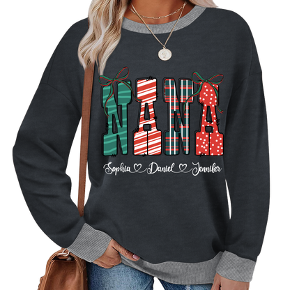 Preppy Christmas Nana, Nana and Grankids Personlized Shirt