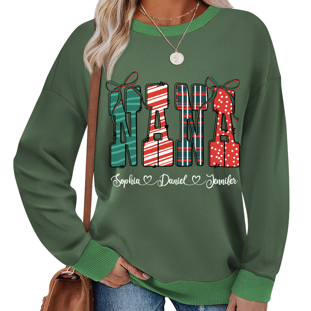 Preppy Christmas Nana, Nana and Grankids Personlized Shirt